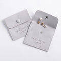 PandaSew Gray Custom Logo Necklace Packaging Bag Microfiber Jewelry Pouch with Button