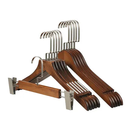 Vintage Adult Man Women Hangers Non-slip Wooden Clothing Retro Rack Smooth Finished Solid Wood Coat Hanger
