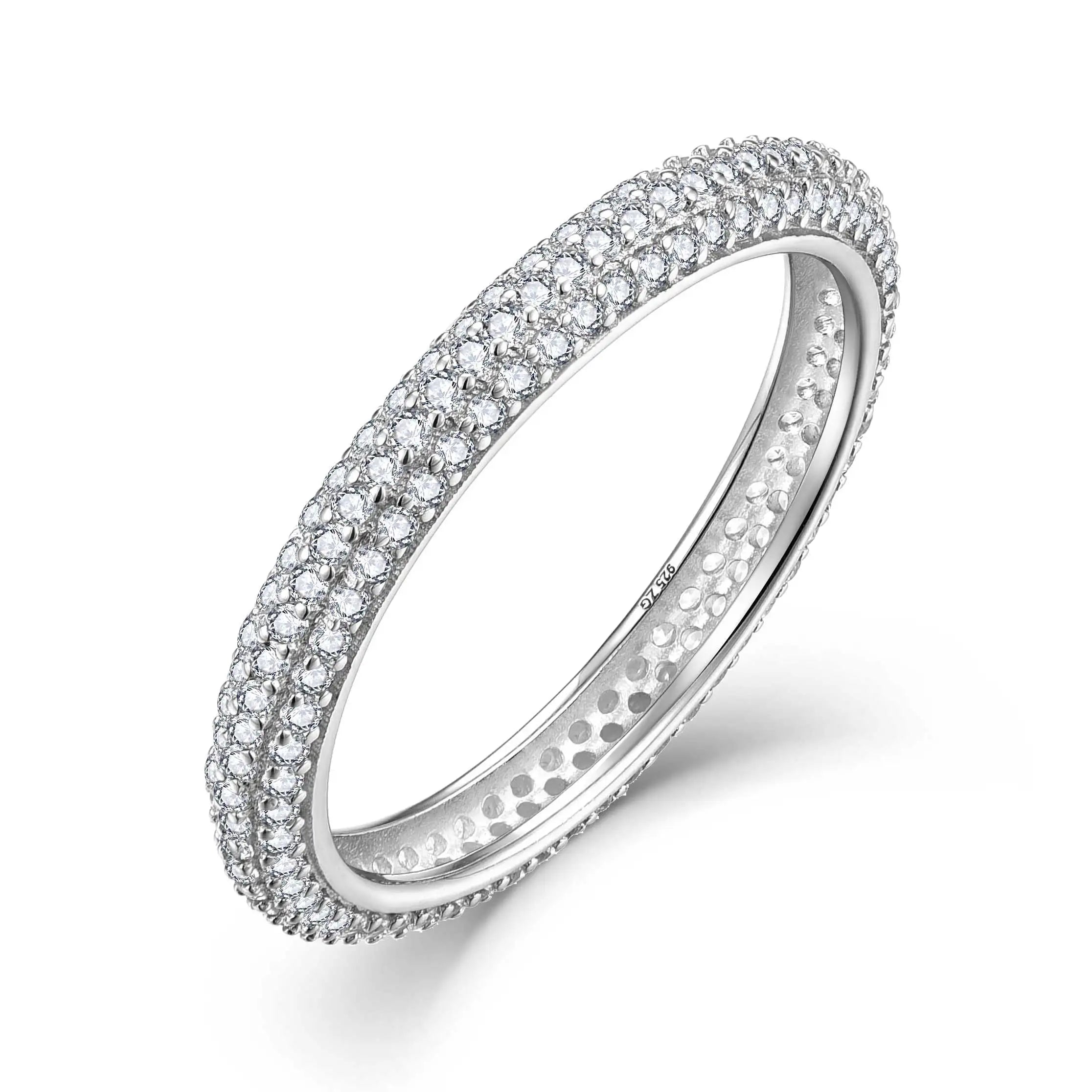 Custom Vintage Minimalist Luxury Fashion Fine Jewelry 925 Silver Zircon Ring Men Women Anniversary Valentine's Mother's Day