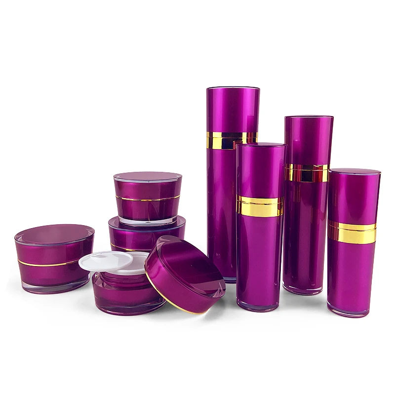 5g 10g 30g 50g 15ml 30ml 50ml 80ml 120ml  Luxury France Gold Cosmetic Packaging Set Acrylic Cosmetic Cream Jar and Bottle