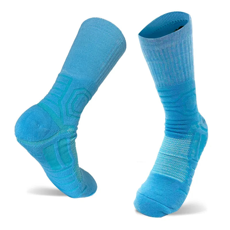 Mens Custom logo Thick Basketball Sport Sock Non slip Cuff Towel Cycling Socks