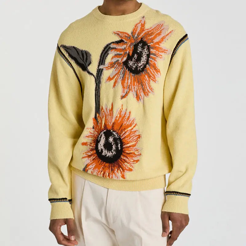 Winter Casual Design Logo Oversized Pullover Custom Vintage Knit Crew Necks Jacquard Wool Free Size Mens Sweater Chuangyu 12GG
