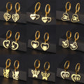DAIHE Fashion New Heart Butterfly Drop Earrings Gold Plated Waterproof Stainless Steel Woman's Earrings