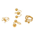 Europe and America Round Beaded Finger Ring Stainless Steel Gold Plated Beads Open Ring Bijoux En Acier Inoxydable