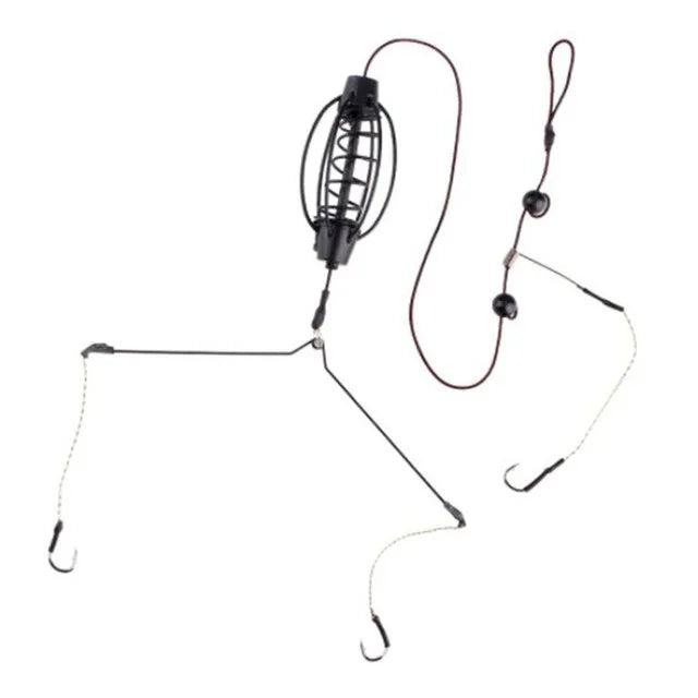 YOUME 35cm Inline Method Feeder Set Swivel Carp Fishing Baits Cage Hook Rig Fish Tackle Accessories
