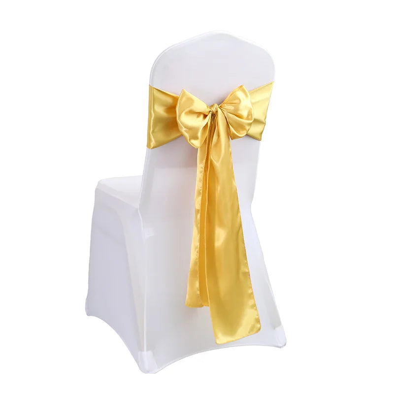 Faixas De Cadeira De Cetim Chair Sashes for Wedding Decor Light Weight Wholesale Price Satin Chair Sashes