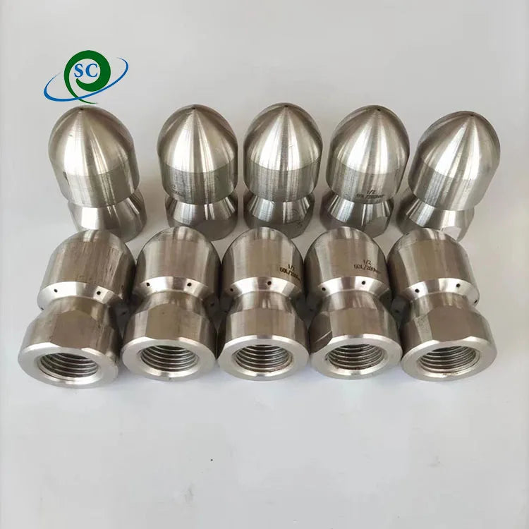 Customized 1/2 Female Front 1 Beckward 6 300bar High Pressure Sewer Pipe Cleaning Nozzle MegaBDM