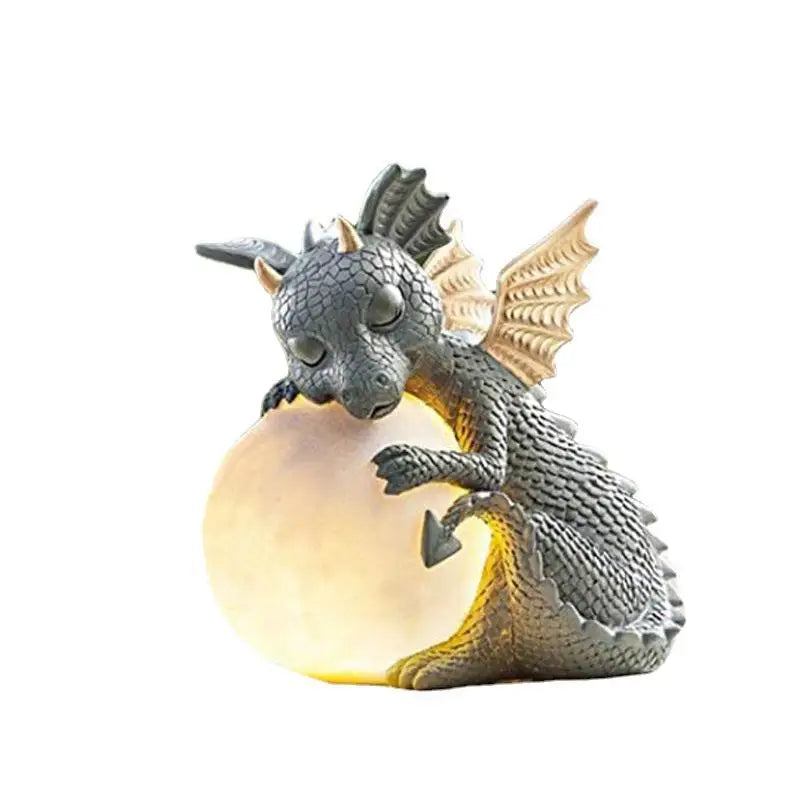 HZ Garden Dragon with Hippie Peace Sign Gesture Statue for Home Decor Sculpture
