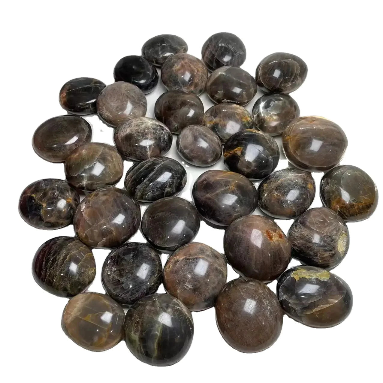 Wholesale Natural Crystal Healing Stones Polished Black Moonstone Palm Stone for Gifts
