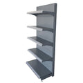 Warehouse Supermarket Metallic Light Duty Single Sided Perforated Back Panel Shelf with Top Light Box MegaBDM