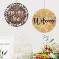 Welcome Round Wood Signs Thickness 0.5cm DIY Decoration Hello Hanging Wall Plaque Sign Home Wall Door Decor