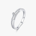 Ailmay Authentic 925 Sterling Silver Fine Sparkling Round Zircon Finger Ring for Women Wedding Silver Jewelry Anillo