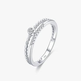 Ailmay Authentic 925 Sterling Silver Fine Sparkling Round Zircon Finger Ring for Women Wedding Silver Jewelry Anillo