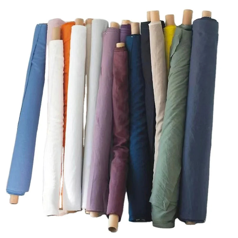 Pure 100% French Flex Interlinings & Linings Linen Cotton Shirting Fabric Whole Sale by the Meter Stone Wash Rayon/linen Fabric