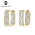 Passed Diamond Test GRA Certificated Iced Out Shinning Sparkling 925 Sterling Silver Round Cut Moissanite Square Hoop Earrings