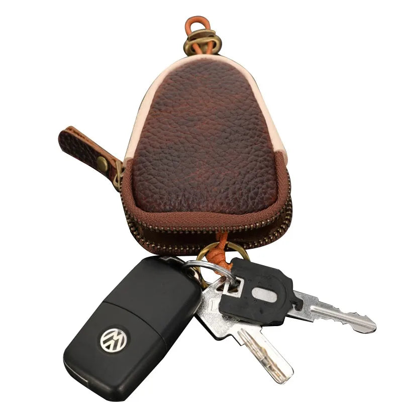 2024 New Arrivals Factory Design Durable Genuine Leather Car Key Pouch Holder and Home Keys Mini Bag for Woman/man