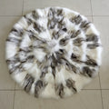 Modern High Pile Real Fox Fur Throw Blanket Loop Pile Shaggy Carpet with Natural Fox Fur Rug for Home Decor