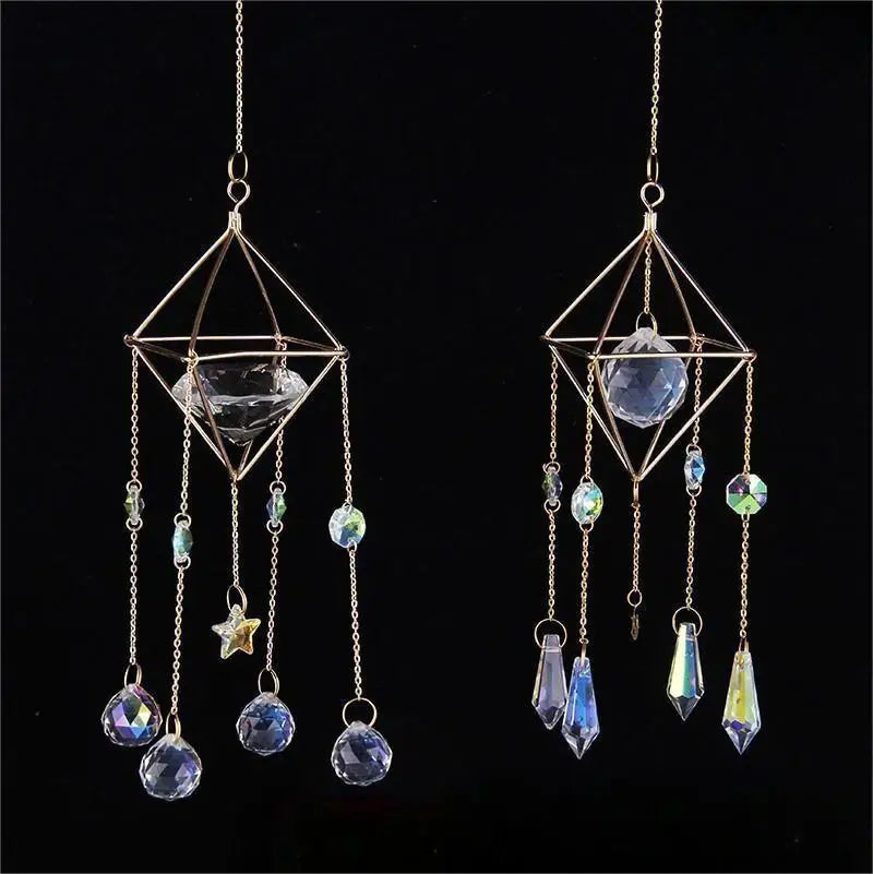 New Gardening Crafts Air Crystal Wind Chime Hanging Chain AB Colored Lamp Ball Pendant Crystal Pendant