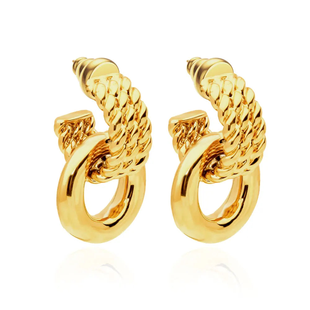 New Arrival Custom Hoop Earrings Women Trendy Diamond Set Jewelry Vintage Drop Religious Cross Pattern Wedding Gift