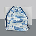 Custom Large White Allover Cotton Small Drawstring Jewellery Bag With logo