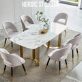 Italian Luxury Dining Table and Chair Modern Simple Household Small Apartment Marble Designer Dining Table
