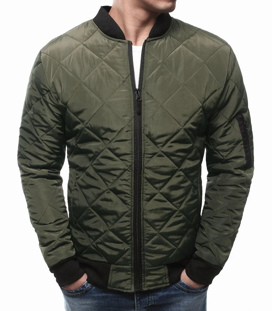 2019 Autumn Winter Men Puffer Jacket Coat Mens Plaid Cotton Padded Clothes