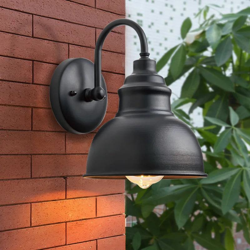 Luxury Antique Outdoor Wall Lamp Downlight E27 Recessed Iron Landscape Lighting Outdoor LED Decorative Wall Light