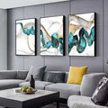 Modern Abstract Nordic Gold Foil Streamer Modern Oil Painting Wall Art Picture Living Room Home Decoration