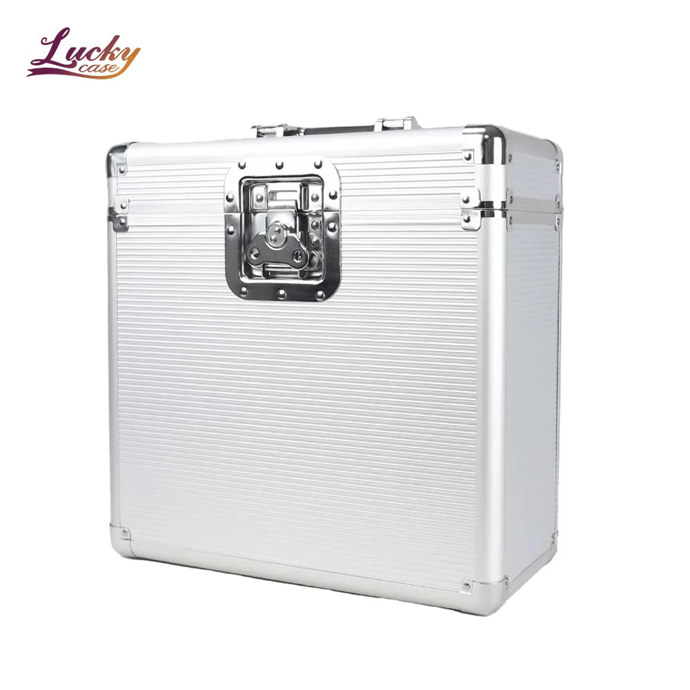 Professional Carrying Aluminum LP Case for 50PCS Aluminum Vinyl Record Storage Case for 12" LPs Durable Aluminum Case