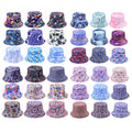 Custom Logo Reversible Tie Dye Leopard Print Bucket Hat for Women Men Spring Summer Outdoor Shade Casual Double Sided Bucket Hat