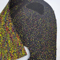New Polka Dot Gold Pattern Waterproof PU Knitted Sneaker Mesh Polyester Fabric Sport Shoe Upper