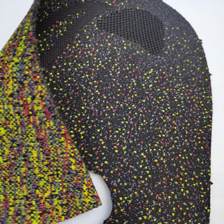 New Polka Dot Gold Pattern Waterproof PU Knitted Sneaker Mesh Polyester Fabric Sport Shoe Upper