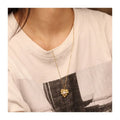 Chris April Non Tarnish 316L Stainless Steel 18K PVD Gold Plated Pearl Heart Shape Organic Cast Pendant Necklace