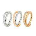 ASTM F136 Titanium Fashion CZ Pave Side Twist Hinged Segment Rings Nose Ring Body Piercing Jewelry Wholesale