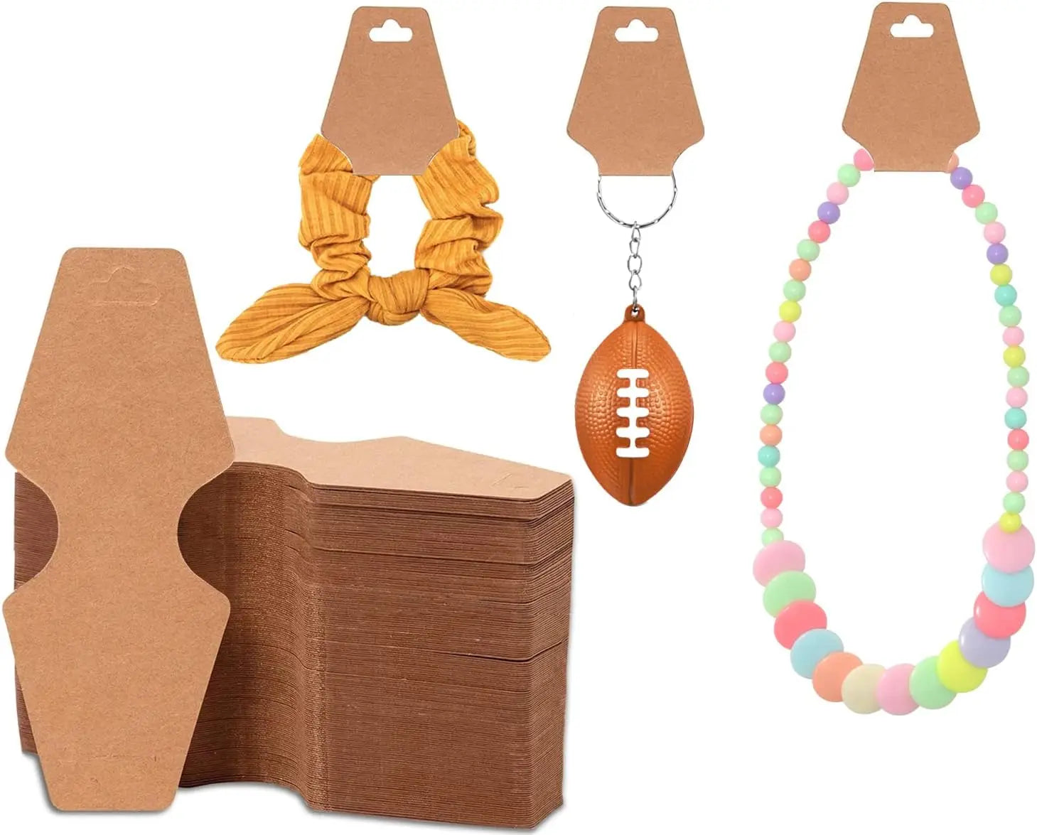 100 PCS Necklace Display Cards Holders Jewelry Bracelets Earrings Keychain Rings Hairbands Craft Projects Paper Hang Tags Card