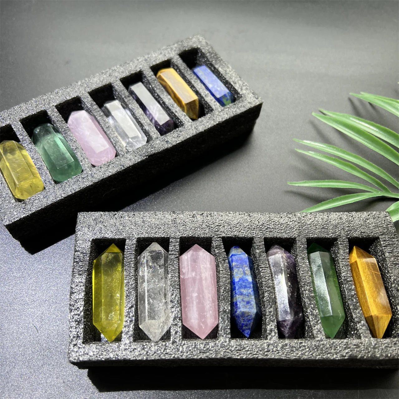 Natural Crystal Gifts Box Energy Stone  Set Fashion  Crystal Chakra Quartz Double Point