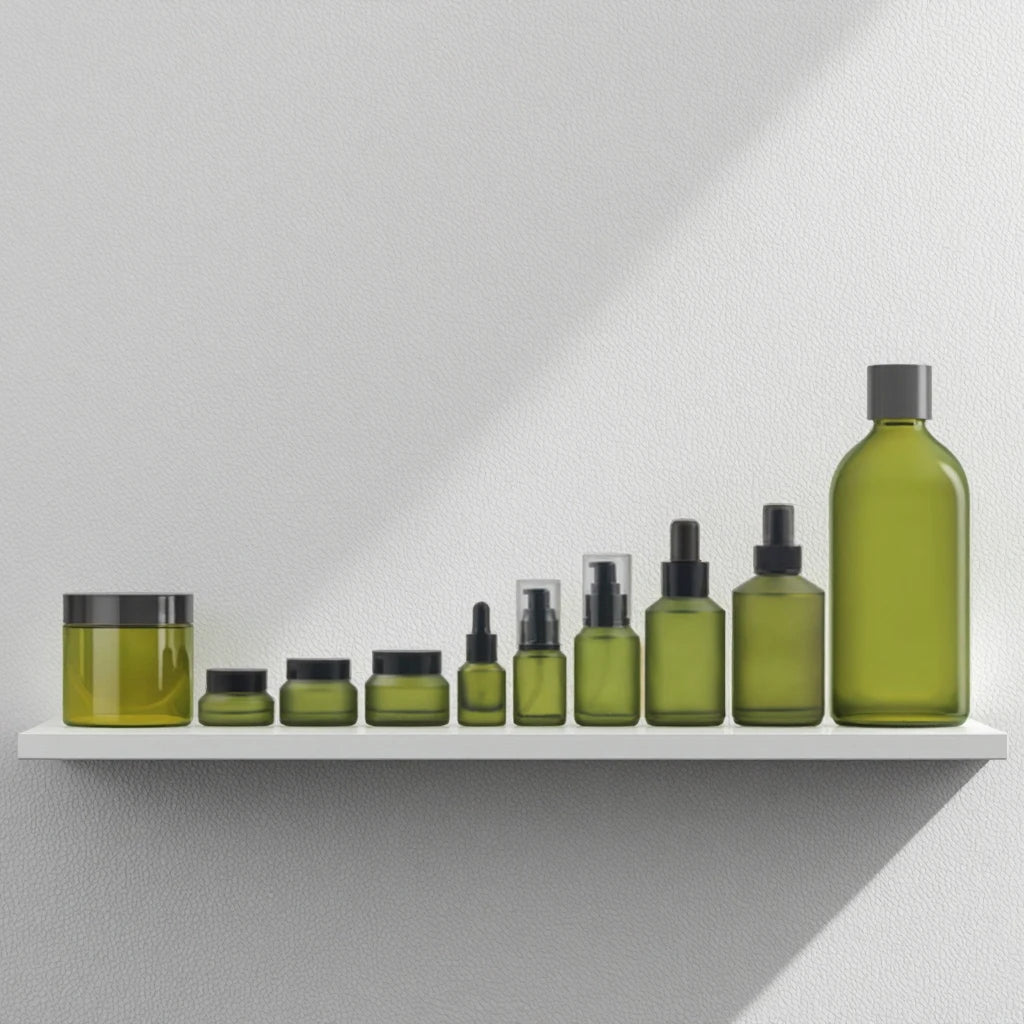 Customized 30ml Frosted Green Cosmetic Container Empty Oil Serum Dropper Lotion Spray Pump Bottle Gloss Cream Skin Care Cream