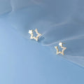 Fashion Jewelry 925 Sterling Silver Simple Earrings Hollow Star Diamond Gold Plated Stud Earrings for Women