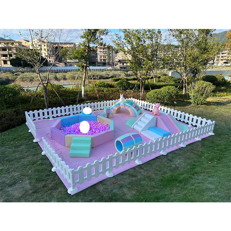 Macaron Playground Equipment Soft Play Set with Ball Pit