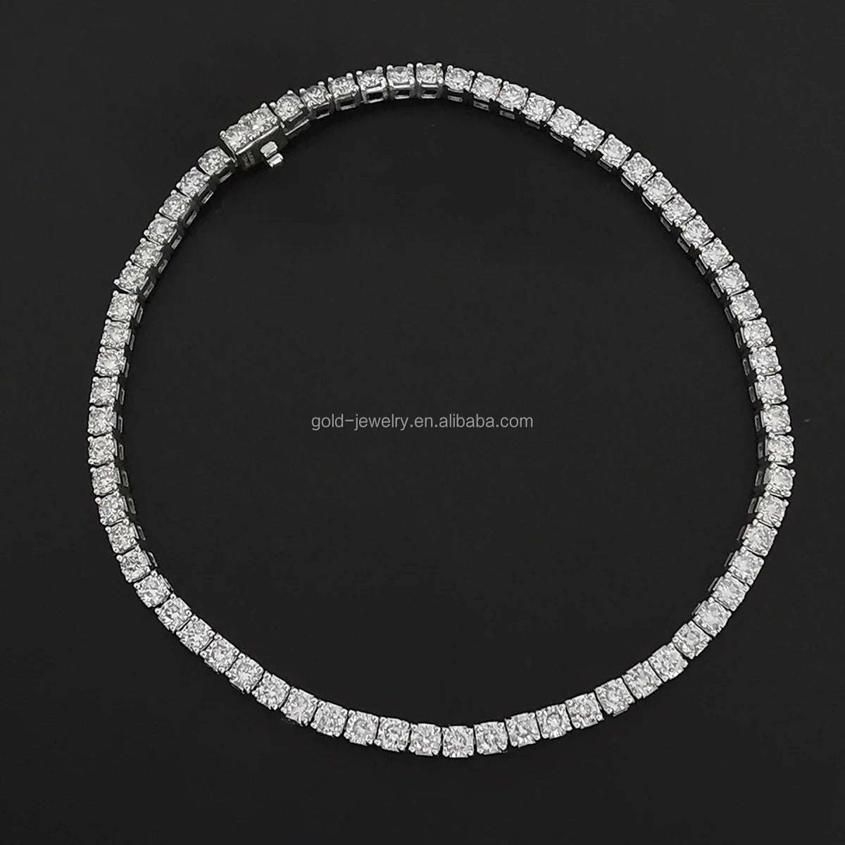 14K Gold Jewelry 2.3MM Moissasnite Tennis Bracelets Solid White Gold Fine Jewelry