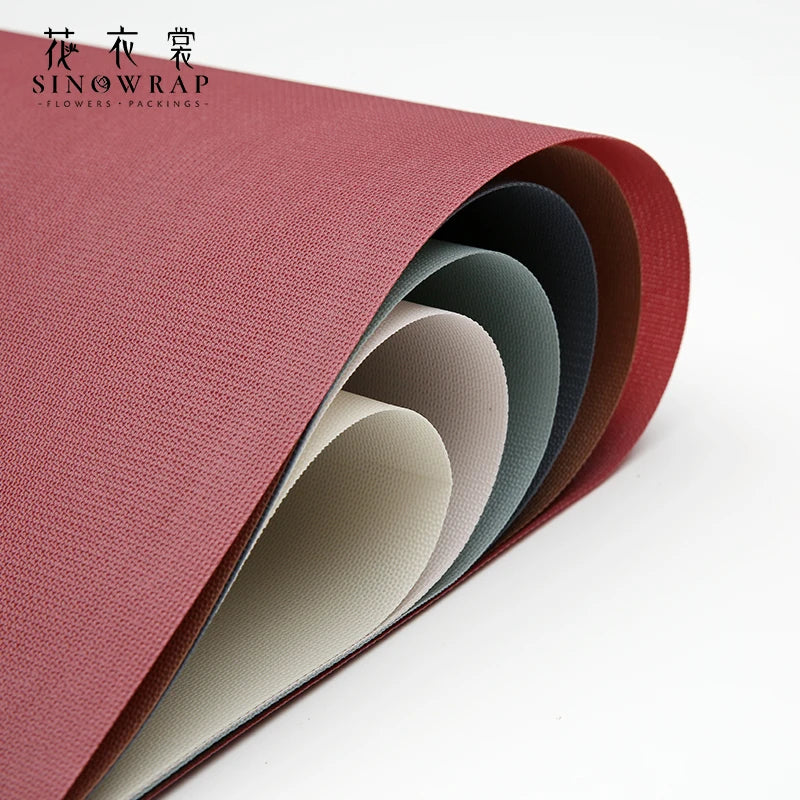 SINOWRAP Best-Selling Plastic Round Red Bouquet Flowers Waterproof Wrapping Paper for Gift