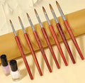 Professional Pure 70% Kolinsky Wood Handle Nail BrushArt Manicure Round Wooden Pen Crystal Acrylic Gel Extension Nail Brush