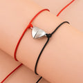 2Pcs/Set Vintage Magnetic Heart Designer Bracelets Wish Card Bracelet Pinky Promise Couple Jewelry Bracelet Set for Couple