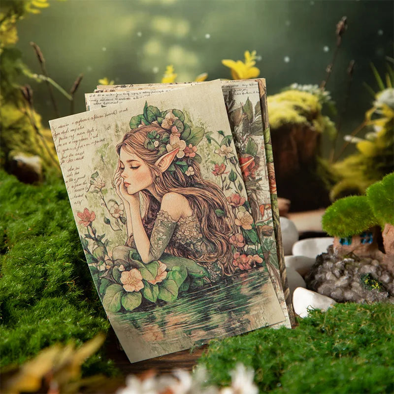 European Priming Collage Vintage Decoration 30pcs/Pack Fairy Tale Memoirs Series Loose Leaf Paper Fairy Tale Theme