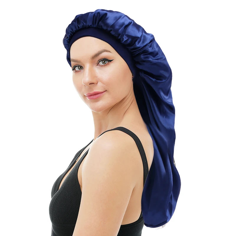 Satin  Bonnet Sleeping Cap for Women Men Sleep Cap Night Satin Cap