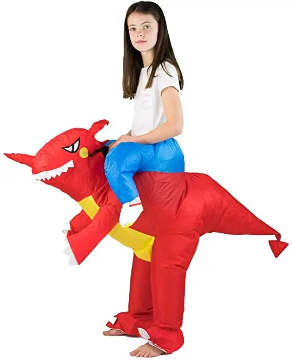 Wholesale Inflatable T-Rex Dinosaur Costume Kids Children's Ride-on Animal Model PC Indoor Amusement Park Ride Kids' Blow-up