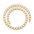 Hip Hop Jewelry Set 10mm White Gold Plated Baguette Chain Cubic Zircon Diamond Necklace Iced Out Clustered Tennis Necklace