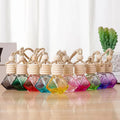 Wholesale 8ml Hanging Car Essential Oil Vehicle Pendant Fragrance Diffuser Colorful Empty Glass Perfume Bottle Screw Cap Seal
