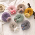 New Winter Fashionable Plush Fabric Scrunchies Women Mink Elastic Hair Tie Fur