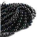 Zhe Ying 100% Black Tourmaline Beads Loose Stone Quartz Black Tourmaline Bead Bracelet Natural Stone Beads for Jewelry Making